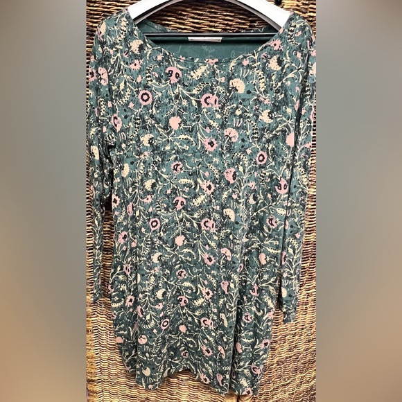 Peruvian Connection Dresses & Skirts - Peruvian Connection - Floral‎ Long Sleeve Dress-Orla, XLarge